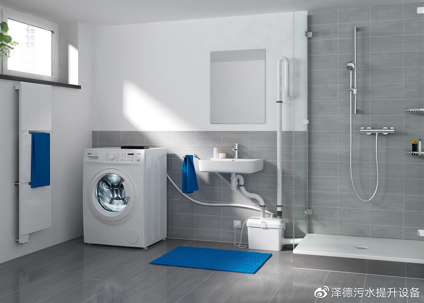 負一層做衛(wèi)生間洗衣機需要污水提升泵多大的？(圖1)